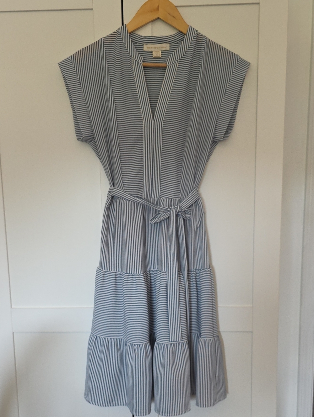 Monteau Los Angeles Striped Belted Dress XS